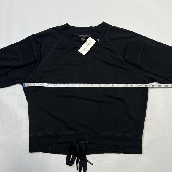 Banana Republic Sweater Womens Small Black Baby Terry Drawstring Pullover Top - Picture 10 of 12